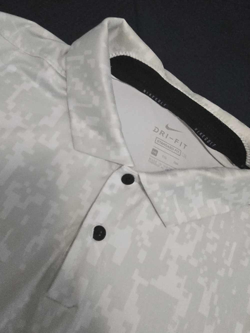 Nike White Digital Camo Dri-FIT Polo